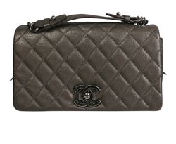 Chanel City Rock Flap, Leather, Grey, 21448384, 3*